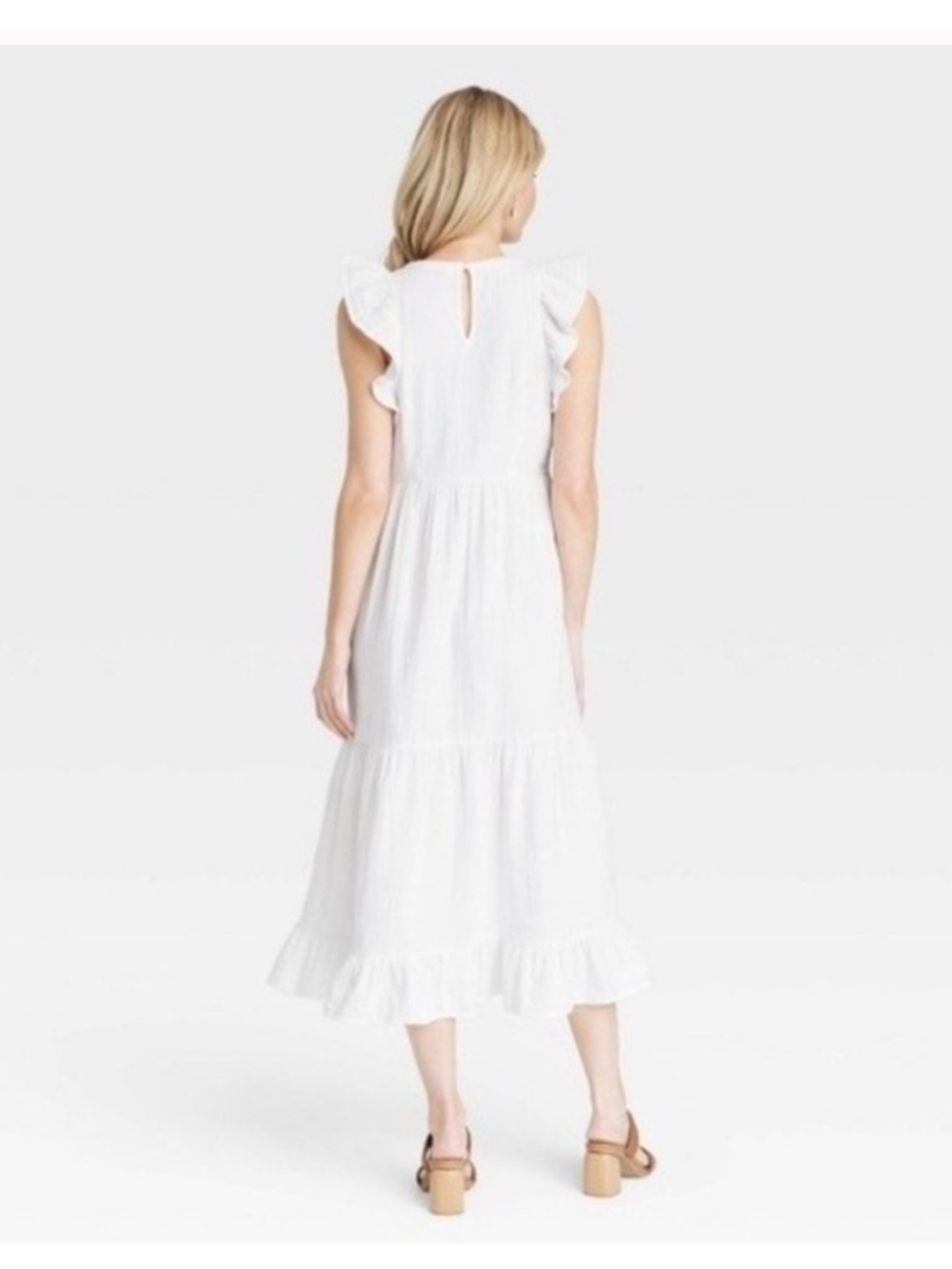 a new day White Ruffle Sleeve Tiered Maxi Dress - Picture 4 of 8